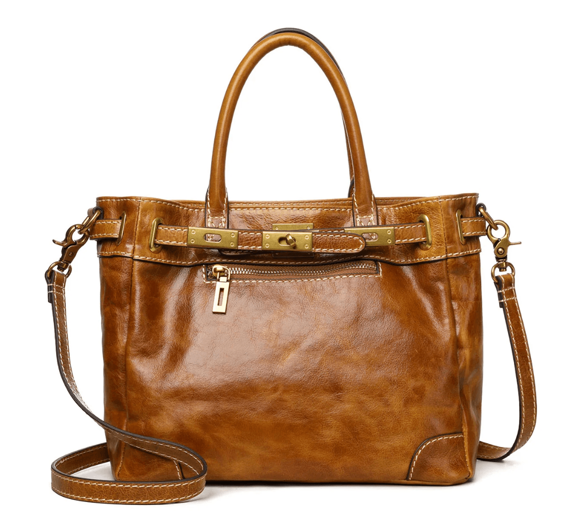 Finely made leather handbag.