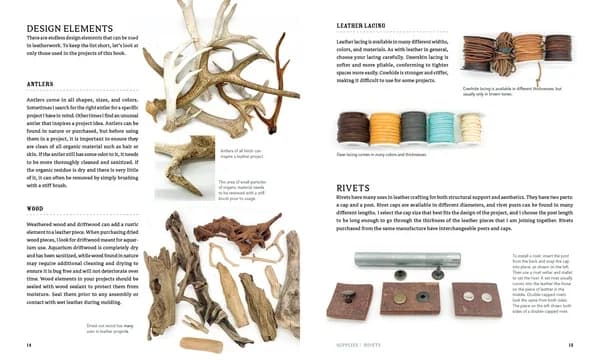 Sample illustrated pages from the book Leather Art