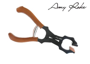 Amy Roke steel leather edge pliers with leather handle wraps