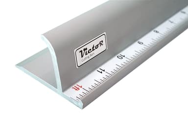 Victor 24-inch aluminum safety ruler with raised finger guard and non-slip base