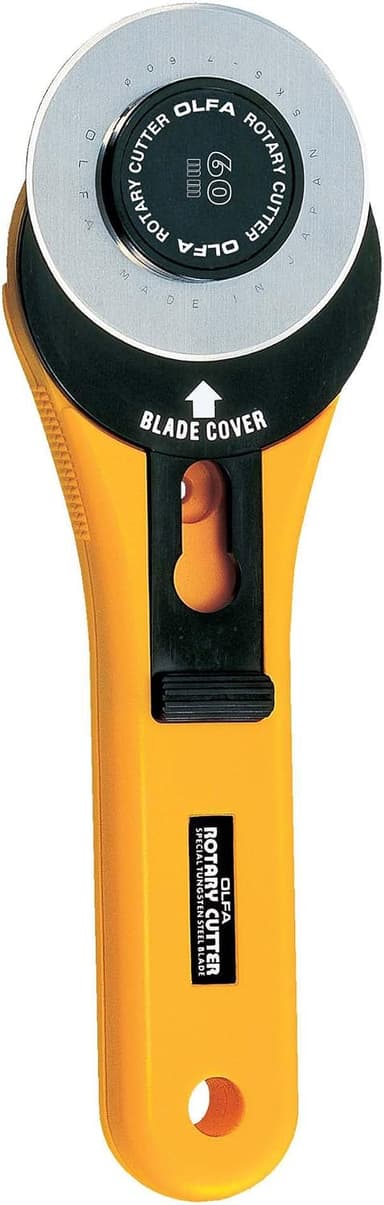 OLFA RTY-3/G yellow straight-handle rotary cutter with 60mm blade