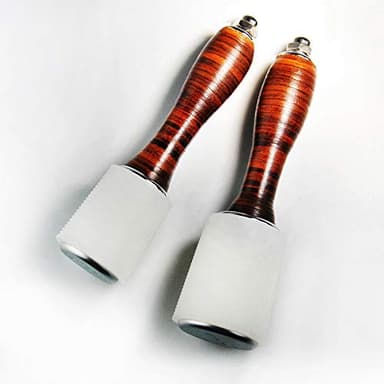 OWDEN 1.2 lb leather carving maul with white nylon head and brown leather-wrapped handle