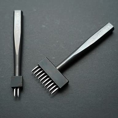 Black KS Blade V2 diamond pricking irons with two and ten teeth