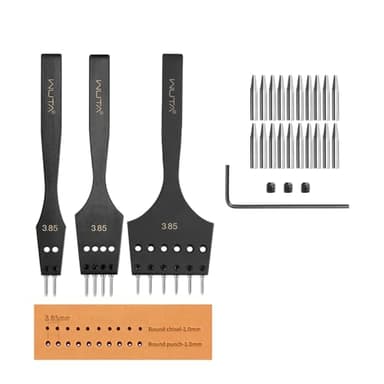 WUTA 3.85 mm replaceable pricking iron set with 2-, 4-, and 6-tooth tools
