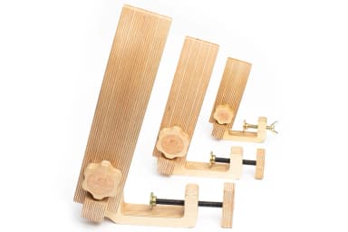 Dream Factory regular birch tabletop stitching clamp with adjustable jaws and bench clamp