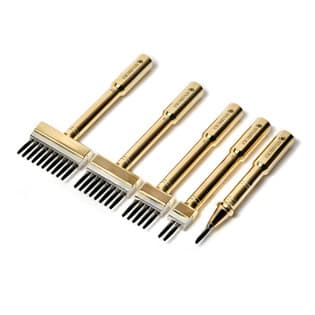 Selection of Sinabroks pricking irons with brass handles