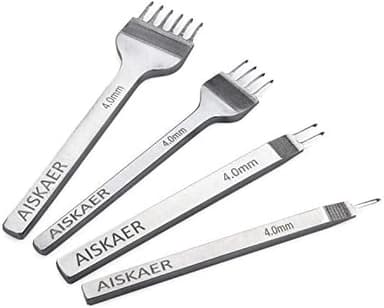 Aiskaer 4 mm diamond stitching chisels with 1, 2, 4, and 6 prongs